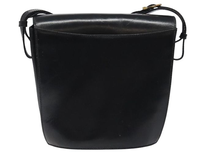 BALLY Bolsa de Ombro de Couro Preta Dourada Auth BA1419 Preto Dourado - vista 2