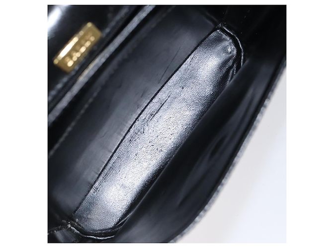 BALLY Bolsa de Ombro de Couro Preta Dourada Auth BA1419 Preto Dourado - vista 21