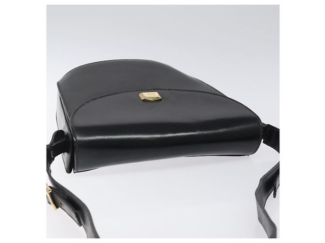 BALLY Bolsa de Ombro de Couro Preta Dourada Auth BA1419 Preto Dourado - vista 6