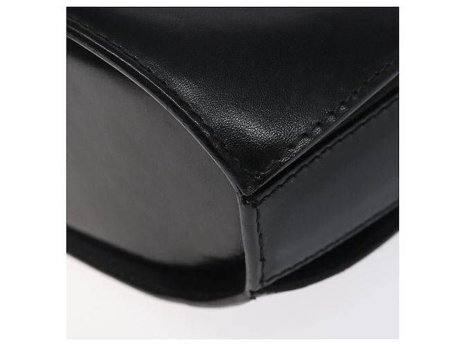 BALLY Bolsa de Ombro de Couro Preta Dourada Auth BA1419 Preto Dourado - vista 8