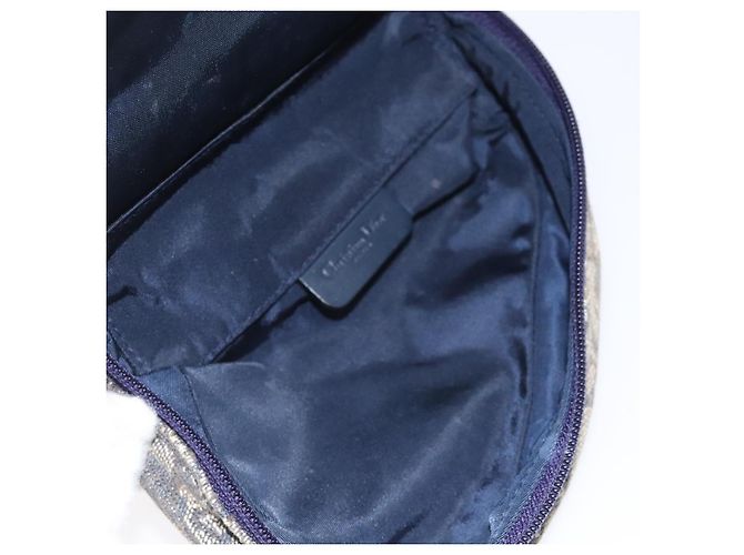Pochette in tela Trotter Christian Dior blu navy oro Auth 120108 D'oro - vista 10
