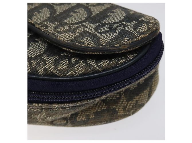 Pochette in tela Trotter Christian Dior blu navy oro Auth 120108 D'oro - vista 14