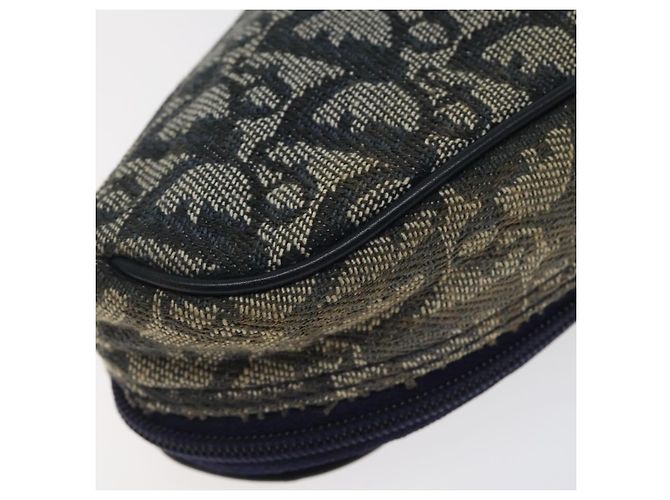 Pochette in tela Trotter Christian Dior blu navy oro Auth 120108 D'oro - vista 17
