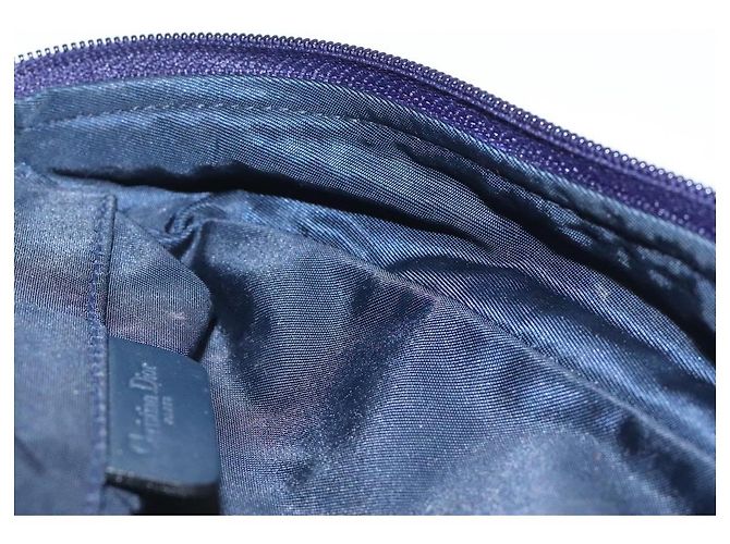 Pochette in tela Trotter Christian Dior blu navy oro Auth 120108 D'oro - vista 19