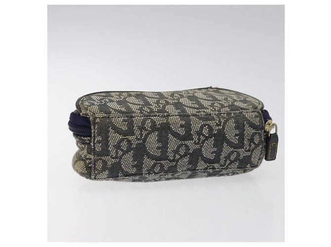 Pochette in tela Trotter Christian Dior blu navy oro Auth 120108 D'oro - vista 5