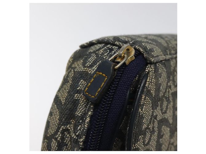 Pochette in tela Trotter Christian Dior blu navy oro Auth 120108 D'oro - vista 8