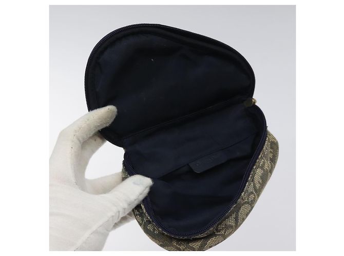 Pochette in tela Trotter Christian Dior blu navy oro Auth 120108 D'oro - vista 9