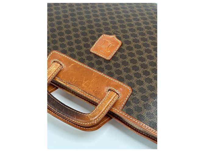 Luggage Céline Valigia in pelle monogramma vintage Celine marrone - vista 11
