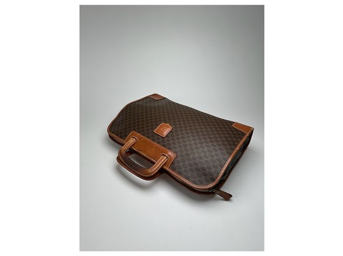 Luggage Céline Valigia in pelle monogramma vintage Celine marrone - vista 12