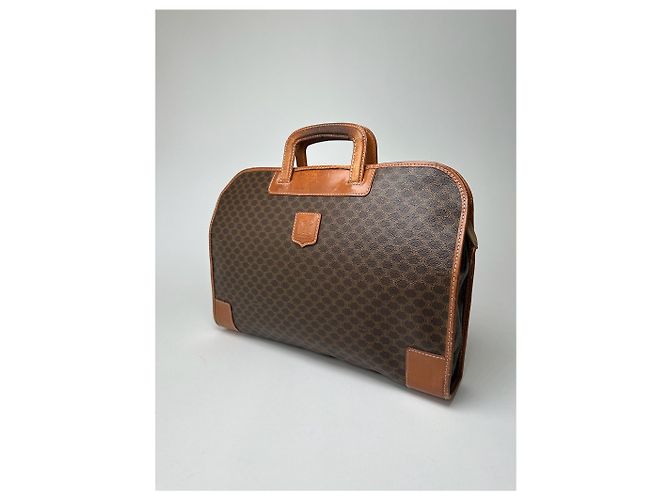 Luggage Céline Valigia in pelle monogramma vintage Celine marrone - vista 13