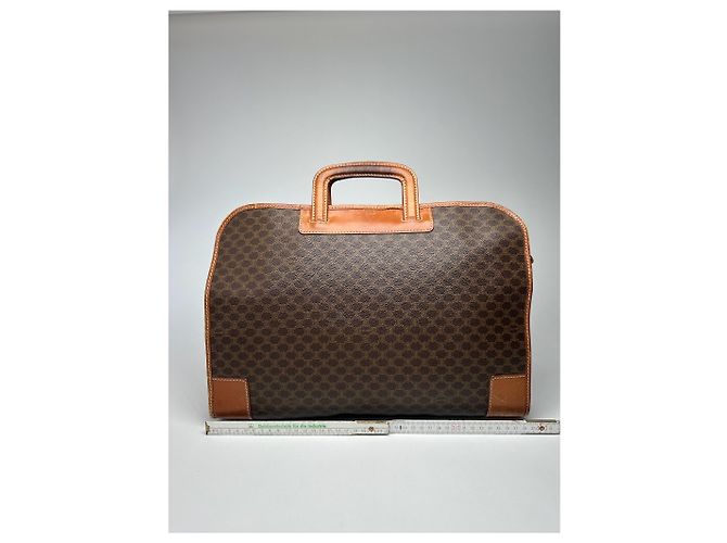 Luggage Céline Valigia in pelle monogramma vintage Celine marrone - vista 15