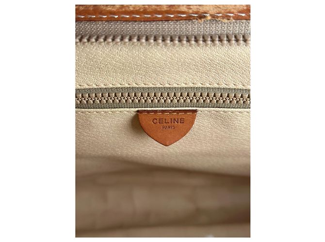 Luggage Céline Valigia in pelle monogramma vintage Celine marrone - vista 5
