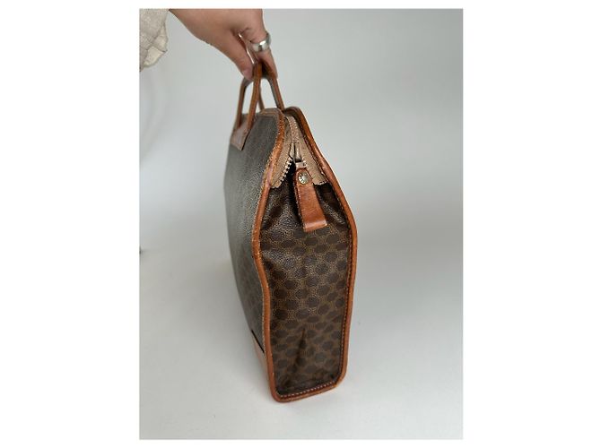 Luggage Céline Valigia in pelle monogramma vintage Celine marrone - vista 6