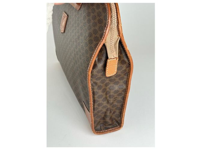 Luggage Céline Valigia in pelle monogramma vintage Celine marrone - vista 7