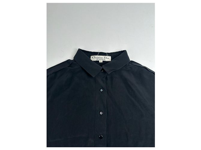 Camicia in seta vintage Dior nera M Nero - vista 2
