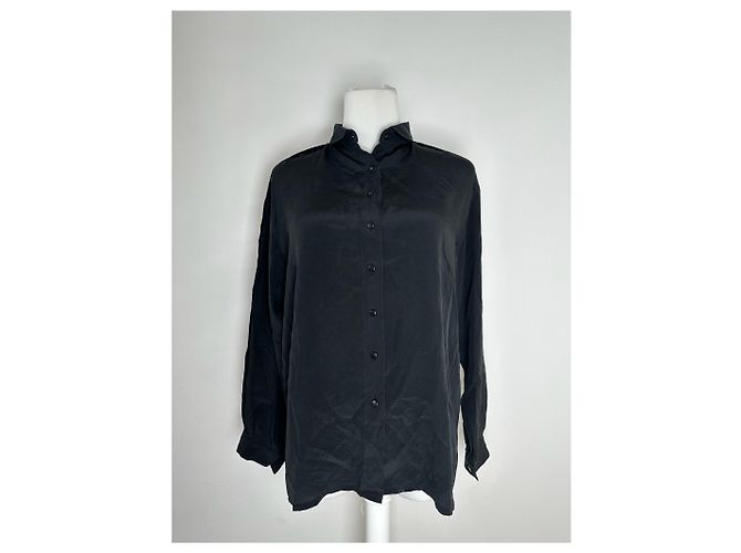 Camicia in seta vintage Dior nera M Nero - vista 3