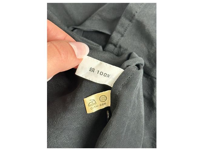 Camicia in seta vintage Dior nera M Nero - vista 6