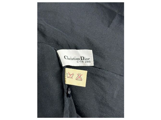 Camicia in seta vintage Dior nera M Nero - vista 7