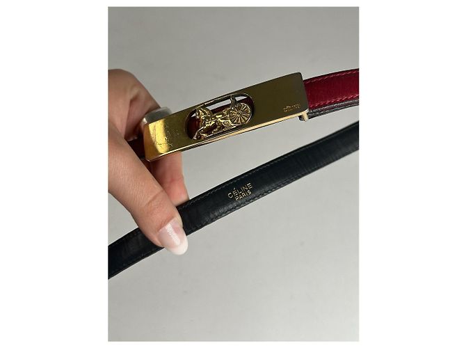 Céline Vintage Celine Paris Leather Belt burgundy - view 5