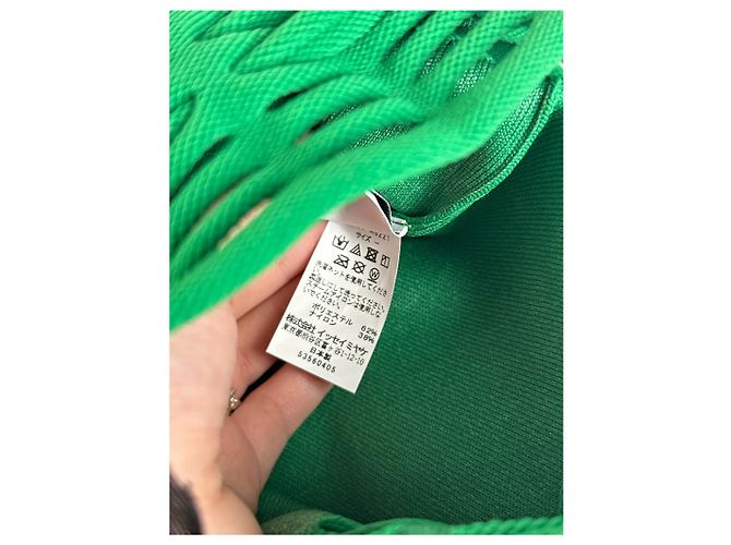 Zaino in cotone vintage Issey Miyake verde - vista 4