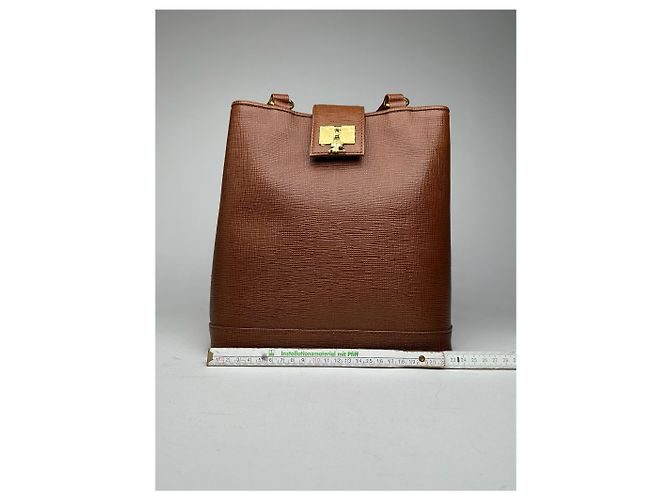 Vintage Courreges Leder Eimer Tasche braun - Ansicht 11