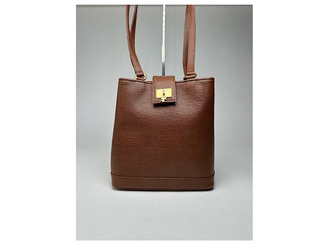 Vintage Courreges Leder Eimer Tasche braun - Ansicht 13