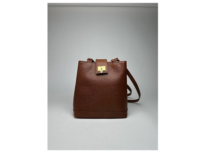 Vintage Courreges Leder Eimer Tasche braun - Ansicht 7