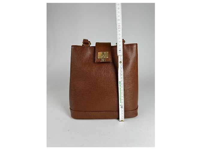 Vintage Courreges Leder Eimer Tasche braun - Ansicht 9