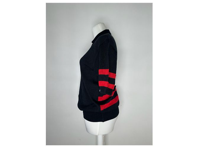 Polo vintage Dior nero rosso bianco - vista 3