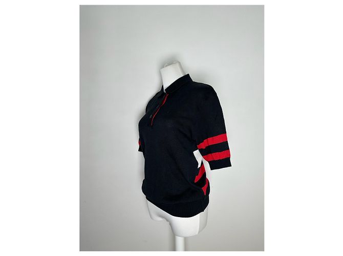 Polo vintage Dior nero rosso bianco - vista 4