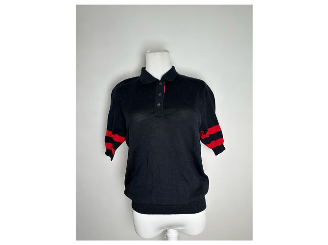 Polo vintage Dior nero rosso bianco - vista 5