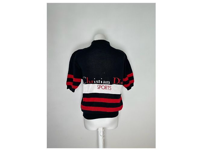 Polo vintage Dior nero rosso bianco - vista 7