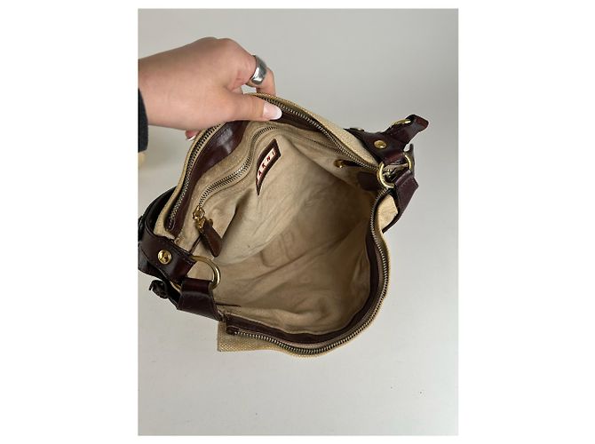 Vintage Marni Handtasche beige und braun - Ansicht 6