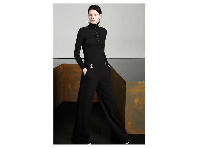 Stella Mc Cartney Calças largas com acabamento em disco Stella McCartney Preto - vista 2