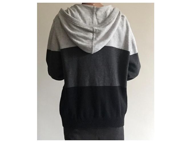Moletom com zíper e capuz de algodão e cashmere Nero La Perla T. M Preto Cinza Cinza antracite - vista 9