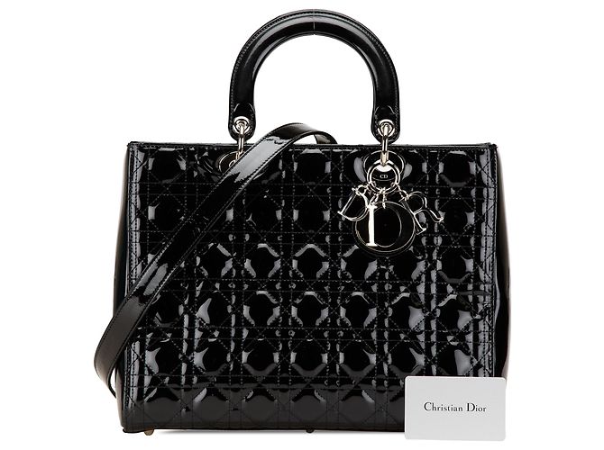 Dior Nero Grande Patente Cannage Lady Dior - vista 12