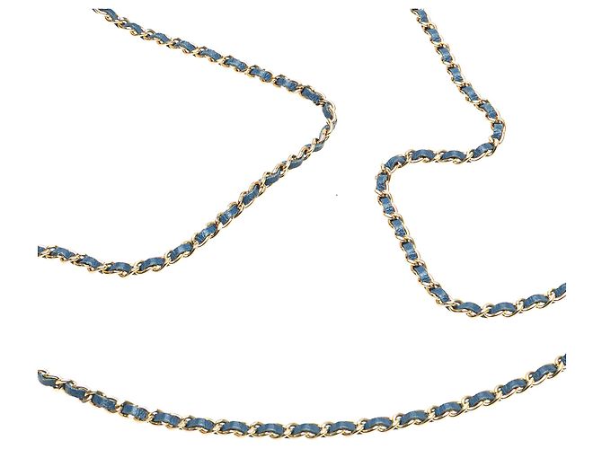 Chanel Blaue Mini-Denim-Clutch mit Kette - Ansicht 11