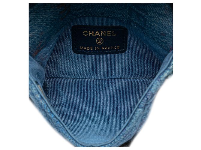Chanel Blaue Mini-Denim-Clutch mit Kette - Ansicht 4