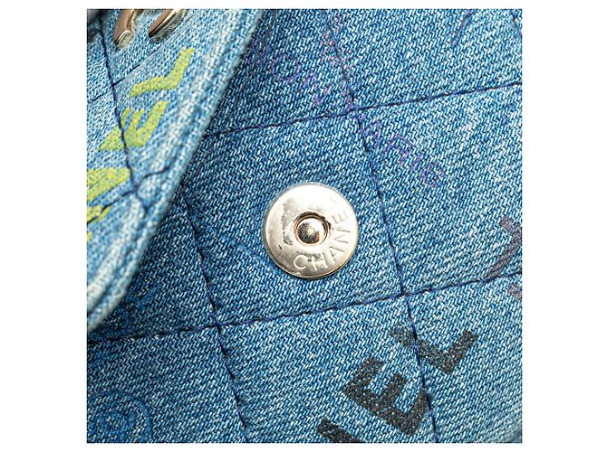 Chanel Blaue Mini-Denim-Clutch mit Kette - Ansicht 8