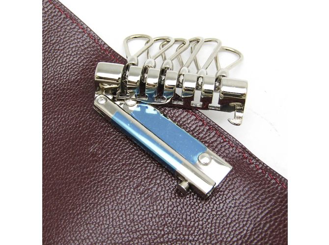 Hermès Hermes Serie Chevre Leather Key Case in Wine Dark red - view 10