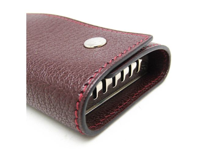 Hermès Hermes Serie Chevre Leather Key Case in Wine Dark red - view 5