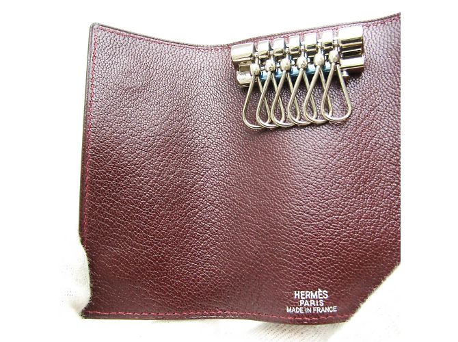 Hermès Hermes Serie Chevre Leather Key Case in Wine Dark red - view 7