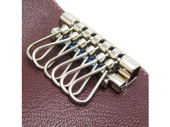Hermès Hermes Serie Chevre Leather Key Case in Wine Dark red - view 9