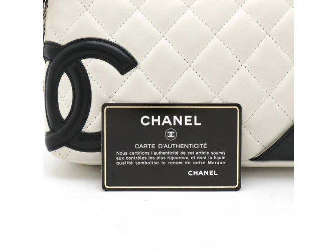 Borsa a spalla Chanel Cambon Line Coco Mark Pouch Nero Bianco - vista 10
