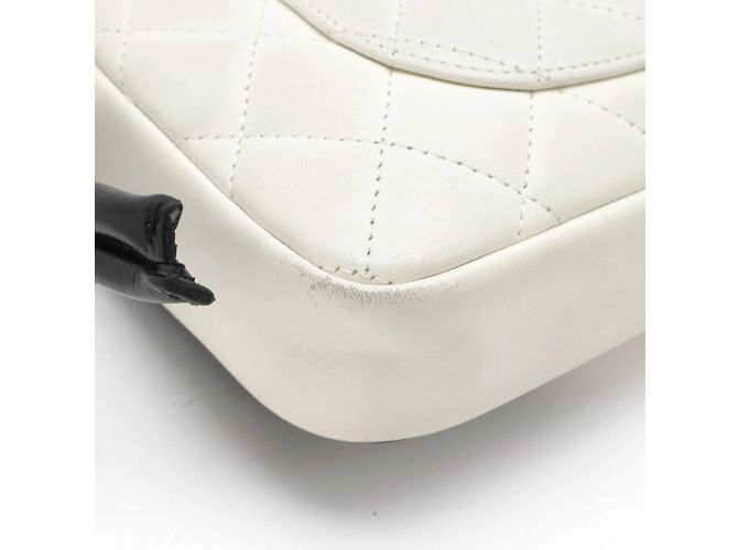 Borsa a spalla Chanel Cambon Line Coco Mark Pouch Nero Bianco - vista 4