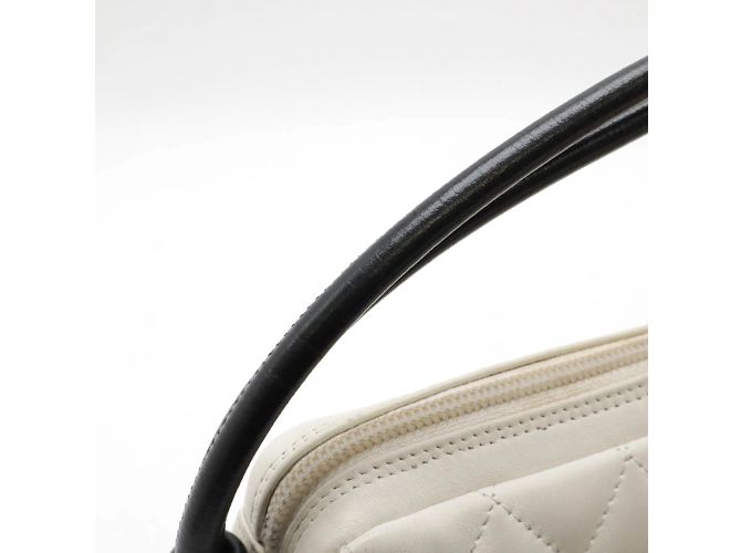 Borsa a spalla Chanel Cambon Line Coco Mark Pouch Nero Bianco - vista 6