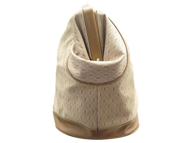 VINTAGE YVES SAINT LAURENT BEIGE MONOGRAMM CANVAS REISETASCHE - Ansicht 3