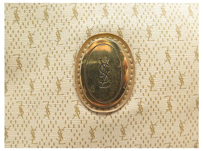 VINTAGE YVES SAINT LAURENT BEIGE MONOGRAMM CANVAS REISETASCHE - Ansicht 7