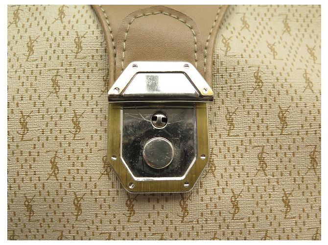 VINTAGE YVES SAINT LAURENT BEIGE MONOGRAMM CANVAS REISETASCHE - Ansicht 8