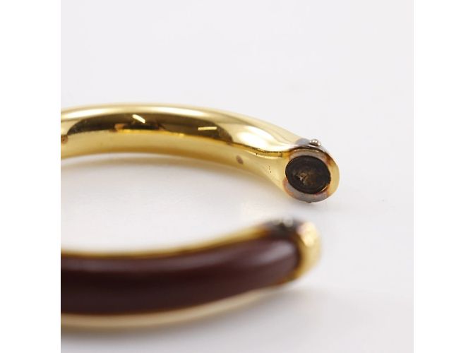 Hermès Pulseira de couro e banhada a ouro Hermes Marrom Dourado - vista 7
